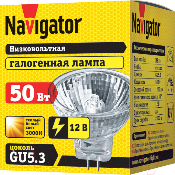 Изображение товара Лампа Navigator 94 204 MR16 50W 12V 2000h