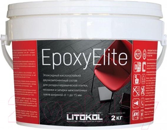 Изображение товара Фуга эпоксидная Litokol Эпоксидная EpoxyElite Е.05 (2кг, серый базальт)