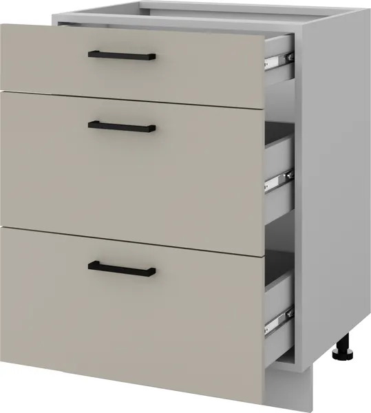 Изображение товара Шкаф-стол кухонный Anrex Alesia 3S/60 F1 (серый/глиняный серый)