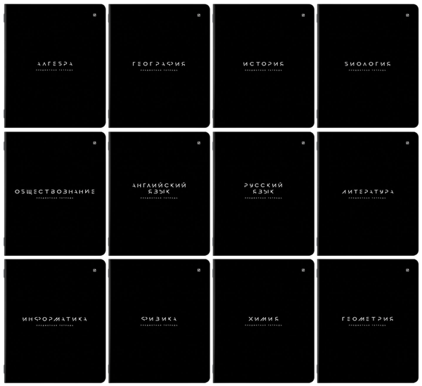 Изображение товара Набор предметных тетрадей Brauberg Black Mode / 405541 (12шт)