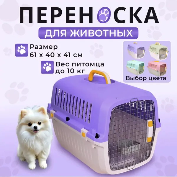 Изображение товара Переноска для животных Petmode Macaron 61х40х41см / HC040-L60_purple (фиолетовый)