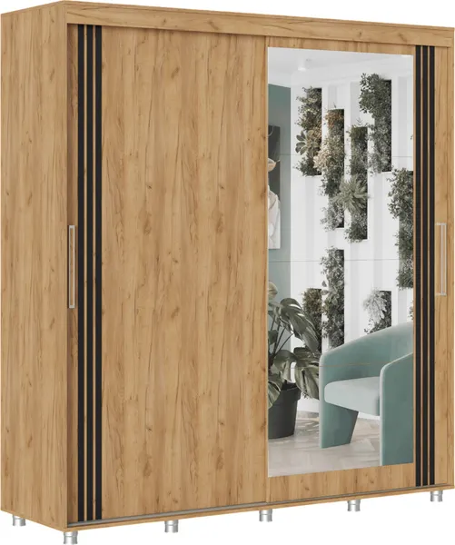 Изображение товара Шкаф-купе СТИЛЬ Форест 2.0м / АГ3 138 (дуб крафт золотой)