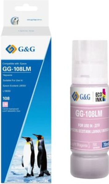 Изображение товара Контейнер с чернилами G&G GG-108LM (70мл, светло-пурпурный)
