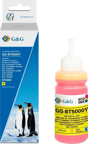 Изображение товара Контейнер с чернилами G&G GG-BT5000Y (70мл, желтый)