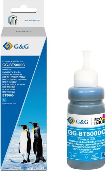 Изображение товара Контейнер с чернилами G&G GG-BT5000C (70мл, фото голубой)