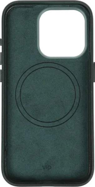 Изображение товара Чехол-накладка VLP Ecopelle Case для Apple iPhone 15 Pro / 10513009 (темно-зеленый)