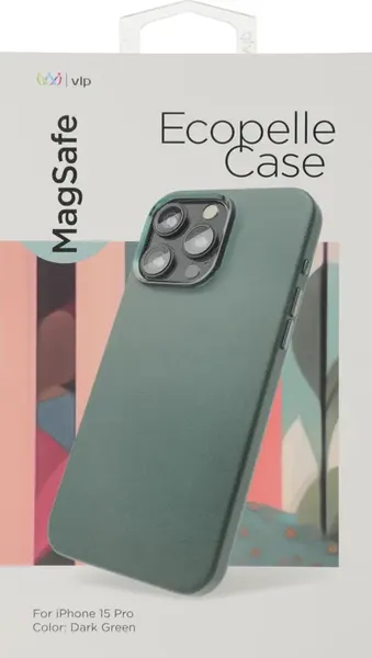 Изображение товара Чехол-накладка VLP Ecopelle Case для Apple iPhone 15 Pro / 10513009 (темно-зеленый)