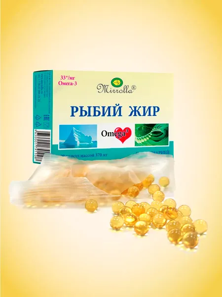 Изображение товара Жирные кислоты Mirrolla Рыбий жир с ламинарией (100 капсул)