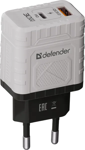 Изображение товара Адаптер питания сетевой Defender UPA-132 / 83230 (белый/серый)