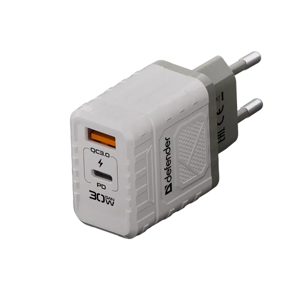 Изображение товара Адаптер питания сетевой Defender UPA-132 / 83230 (белый/серый)