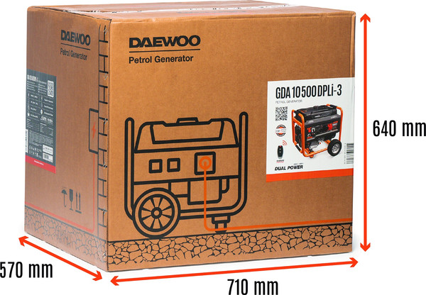 Изображение товара Бензиновый генератор Daewoo Power GDA 10500DPLi-3