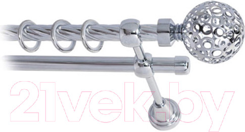 Изображение товара Карниз для штор Lm Decor Ажур 095 2р витой (хром, 2м)