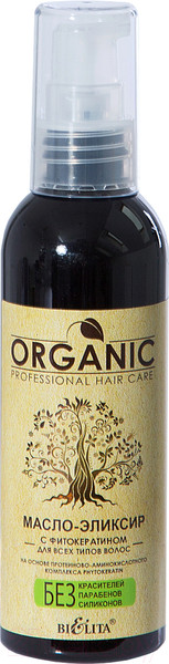 Изображение товара Масло для волос Belita Organic эликсир с фитокератином для всех типов волос (100мл)