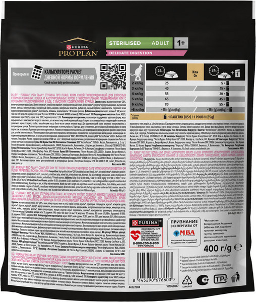 Изображение товара Сухой корм для кошек Pro Plan Sterilised с курицей (400г)