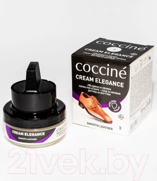 Изображение товара Крем для обуви Coccine Cream Elegance жидкая с губкой для гладкой кожи (50мл, белый)