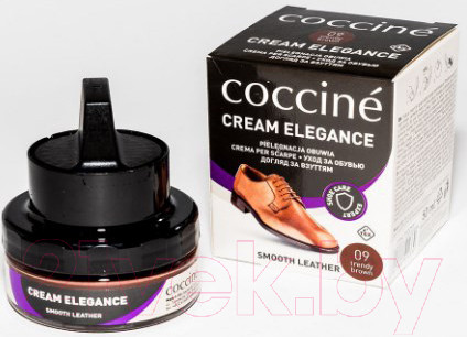 Изображение товара Крем для обуви Coccine Cream Elegance с губкой для гладкой кожи (50мл, коричневый)