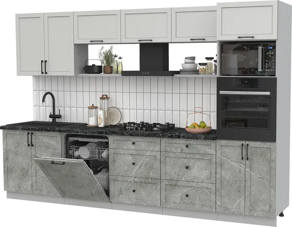 Изображение товара Кухонный гарнитур Interline Тренд 3.2-ПМ1 (керамика/грей/кастилло темный)