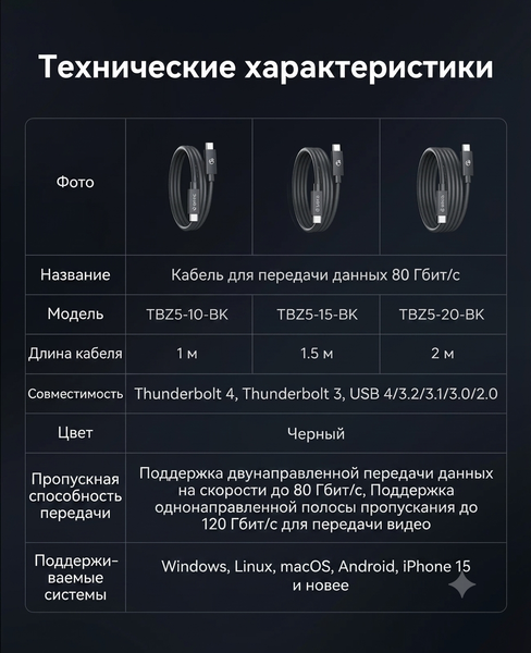 Изображение товара Кабель Orico TBZ5-10-BK-BP