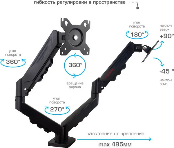 Изображение товара Кронштейн для монитора ARM Media LCD-T25 (черный)