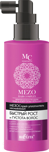 Изображение товара Спрей для волос Belita Mezo Hair уплотнитель несмываемый быстрый рост и густота волос (150мл)