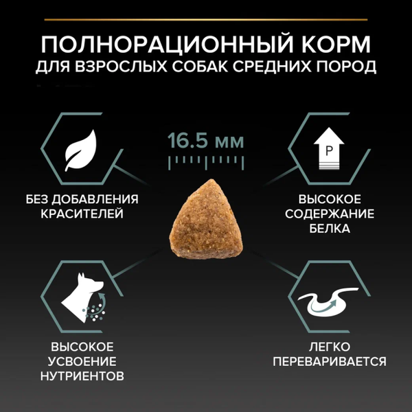 Изображение товара Сухой корм для собак Pro Plan Adult Medium Sensitive Digestion с ягненком (3кг)