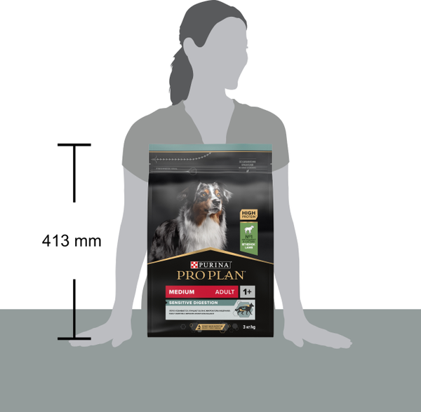 Изображение товара Сухой корм для собак Pro Plan Adult Medium Sensitive Digestion с ягненком (3кг)