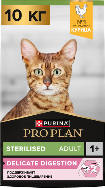 Изображение товара Сухой корм для кошек Pro Plan Adult Sterilised с курицей (10кг)