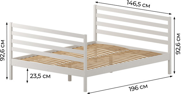 Изображение товара Полуторная кровать Домаклево Лето 140x190+В2+В2 (белый)