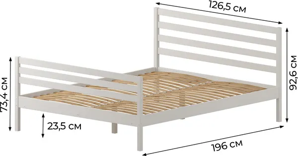 Изображение товара Полуторная кровать Домаклево Лето 120x190+В2+Н2 (белый)