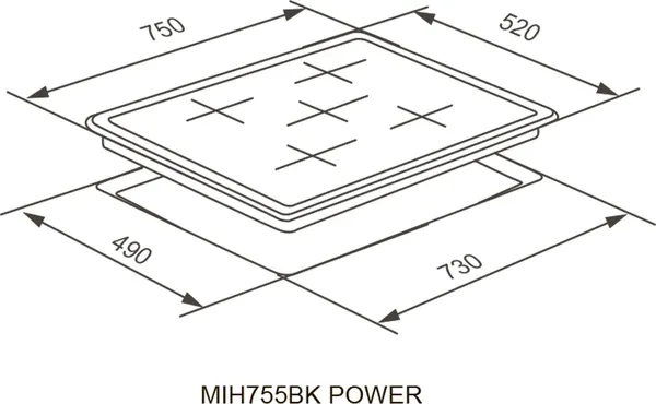 Изображение товара Индукционная варочная панель MEFERI MIH755BK Power