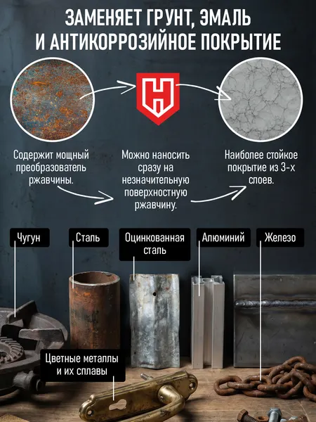 Изображение товара Грунт-эмаль SHIHRAN 3 в 1 молотковая (800г, шоколад)
