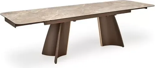 Изображение товара Обеденный стол Halmar Vesna 180-260x90 (бежевый мрамор/коричневый)