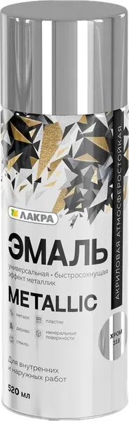 Изображение товара Эмаль Лакра Parade Metal Spray (520мл, хром эффект)