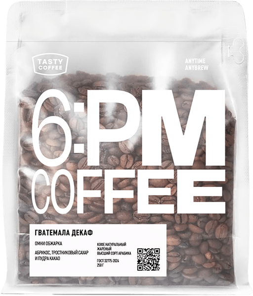 Изображение товара Кофе в зернах Tasty Coffee  Гватемала Декаф (250г)