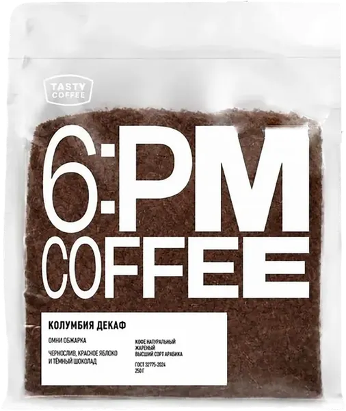 Изображение товара Кофе молотый Tasty Coffee Колумбия Декаф (250г)