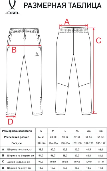 Изображение товара Брюки футбольные Jogel Camp 2 Lined Pants (черный, S)