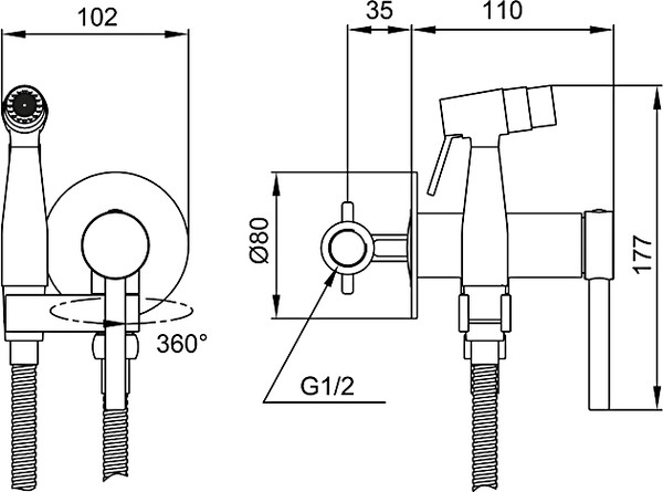 Изображение товара Гигиенический душ со смесителем Gappo G7206-6