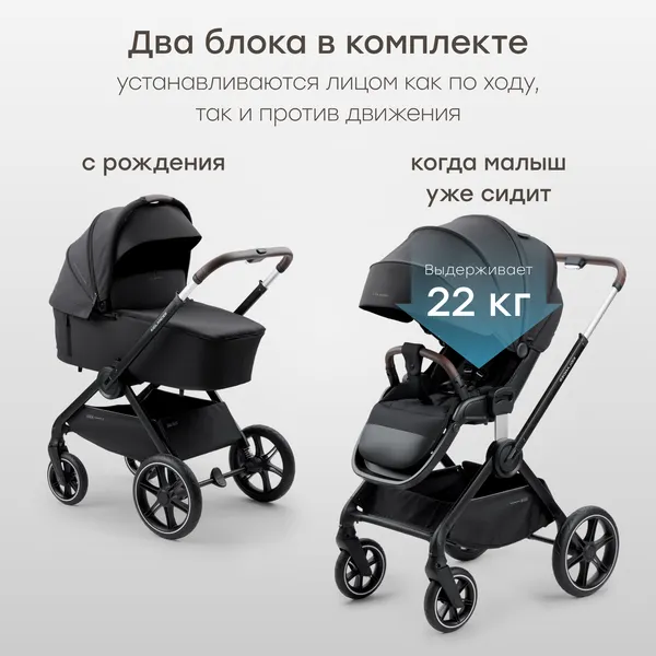 Изображение товара Детская универсальная коляска Happy Baby Kidlander 2 в 1 (black)