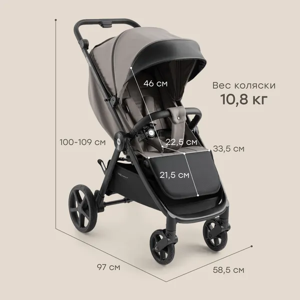 Изображение товара Детская прогулочная коляска Happy Baby Sensa (grey nova)