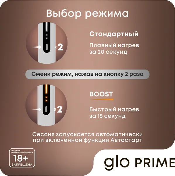 Изображение товара Устройство для нагревания табака glo PRIME (белый)