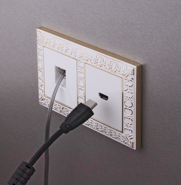 Изображение товара Рамка для выключателей и розеток Werkel Antik WL07-Frame-02 / A036749 (белое золото)