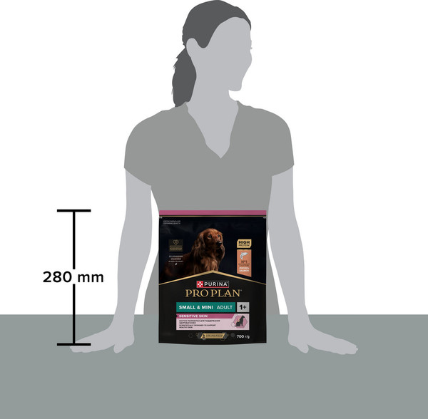 Изображение товара Сухой корм для собак Pro Plan Small & Mini Adult Sensitive Skin с лососем и рисом (700г)