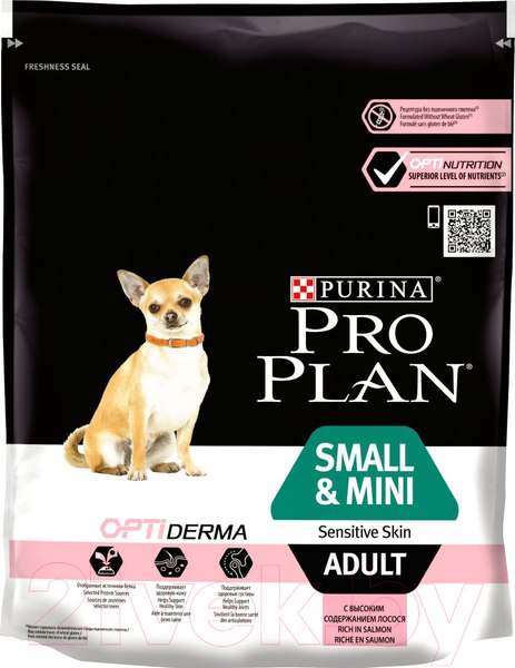 Изображение товара Сухой корм для собак Pro Plan Small & Mini Adult Sensitive Skin с лососем и рисом (700г)