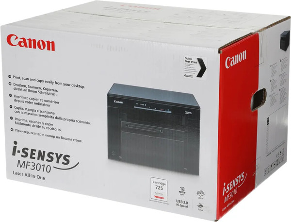 Изображение товара МФУ Canon i-Sensys MF3010 Bundle с 2 картриджами / 5252B034