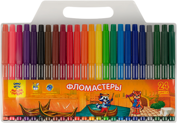 Изображение товара Фломастеры Мульти-пульти Енот в Венеции / WP_68085 (24цв)