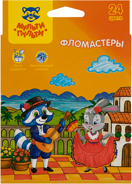Изображение товара Фломастеры Мульти-пульти Енот в Испании / WP_68081 (24цв)
