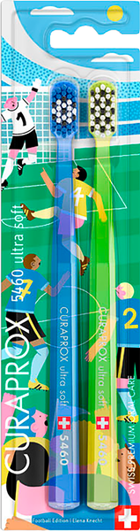 Набор зубных щеток Curaprox ultrasoft d0.10мм Duo Football 2026 (2шт)
