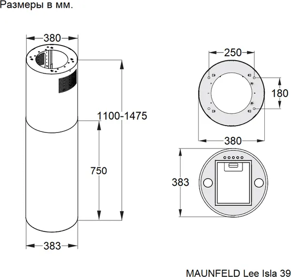 Изображение товара Вытяжка коробчатая Maunfeld Lee Isla 39 (бургунди)