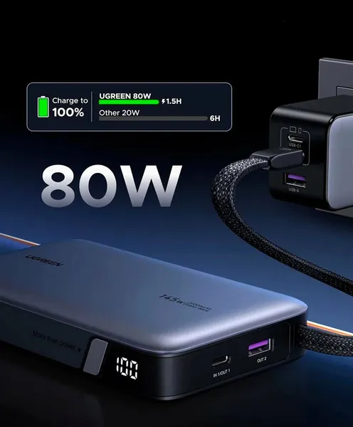 Изображение товара Портативное зарядное устройство Ugreen PB551 / 55992B (серый космос)