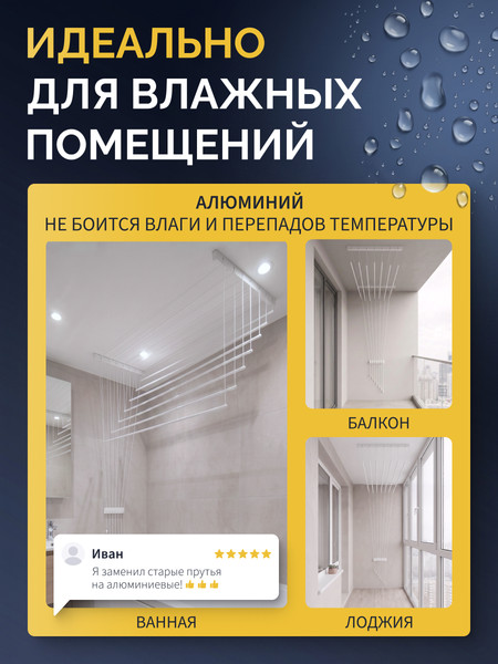 Изображение товара Комплект для ремонта потолочных сушилок Comfort Alumin Group ф11мм 1.1м / 012119 (7шт, белый)